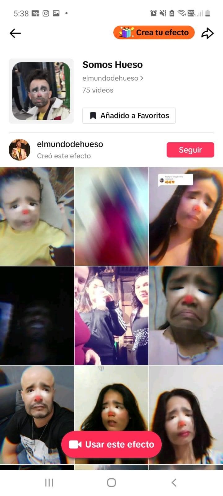 User videos with Hueso's TikTok filter